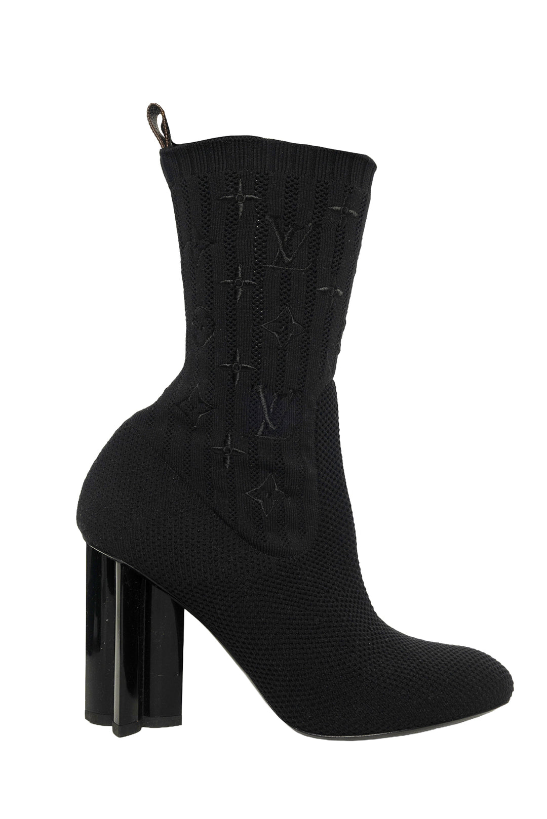 Louis Vuitton Size 36 Embroidered Monogram Knit Sock Ankle Boots