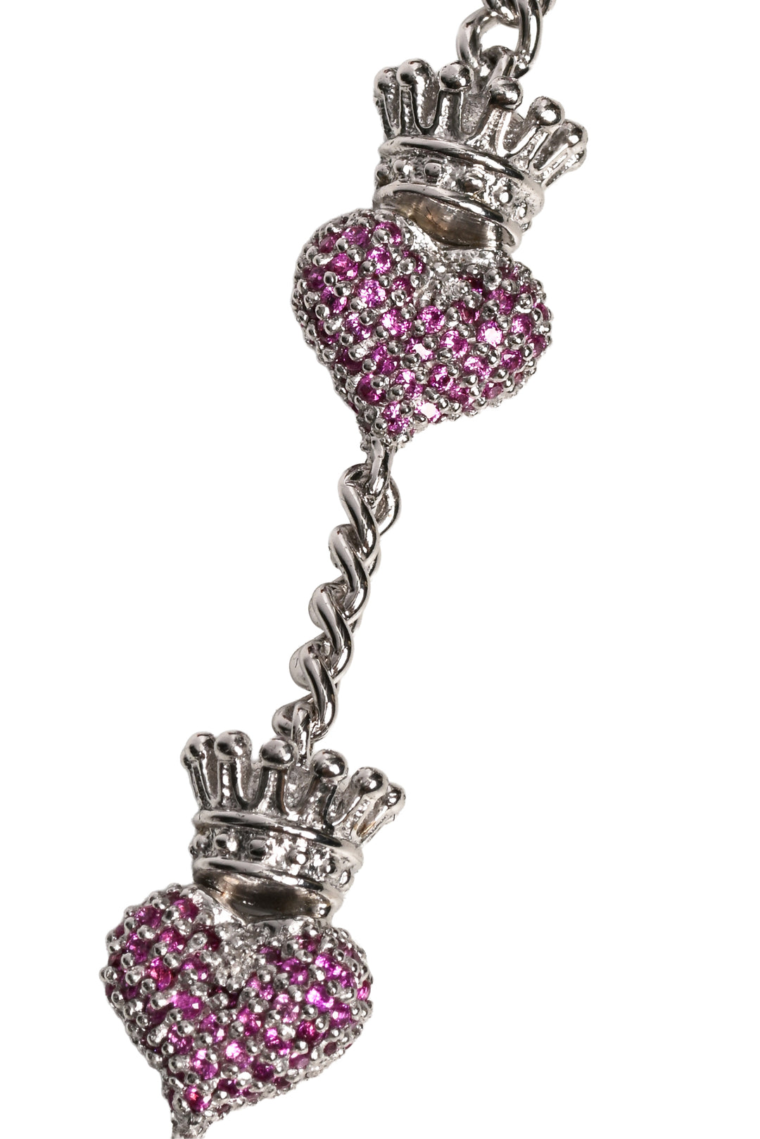 King Baby Pave Cubic Zirconia Crowned Heart Motif Bracelet