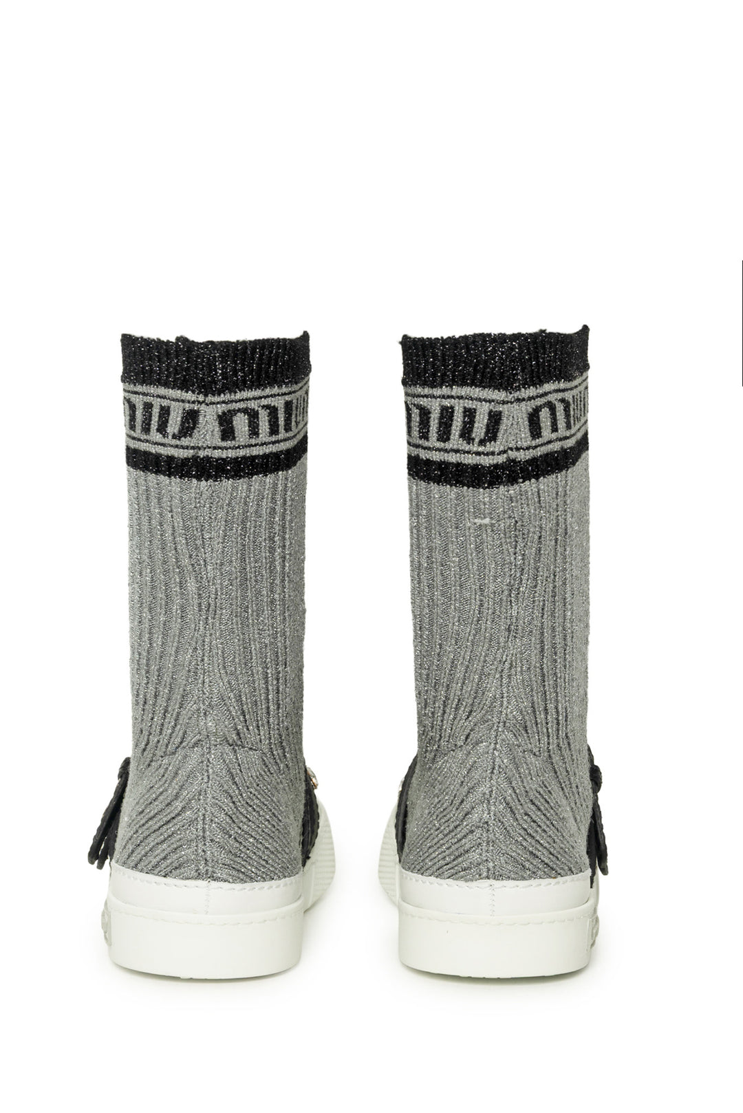 Miu Miu Size 35 Fabric & Crystal Sock Sneaker