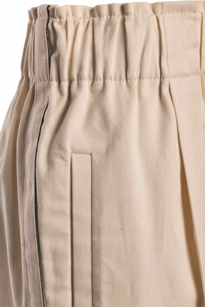 Brunello Cucinelli Size 4 Monili Trim Cotton Pants
