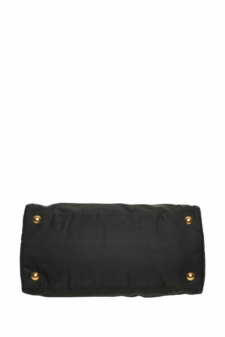 Prada Ruffle Trim Tessuto Nylon Convertible Top Handle Tote