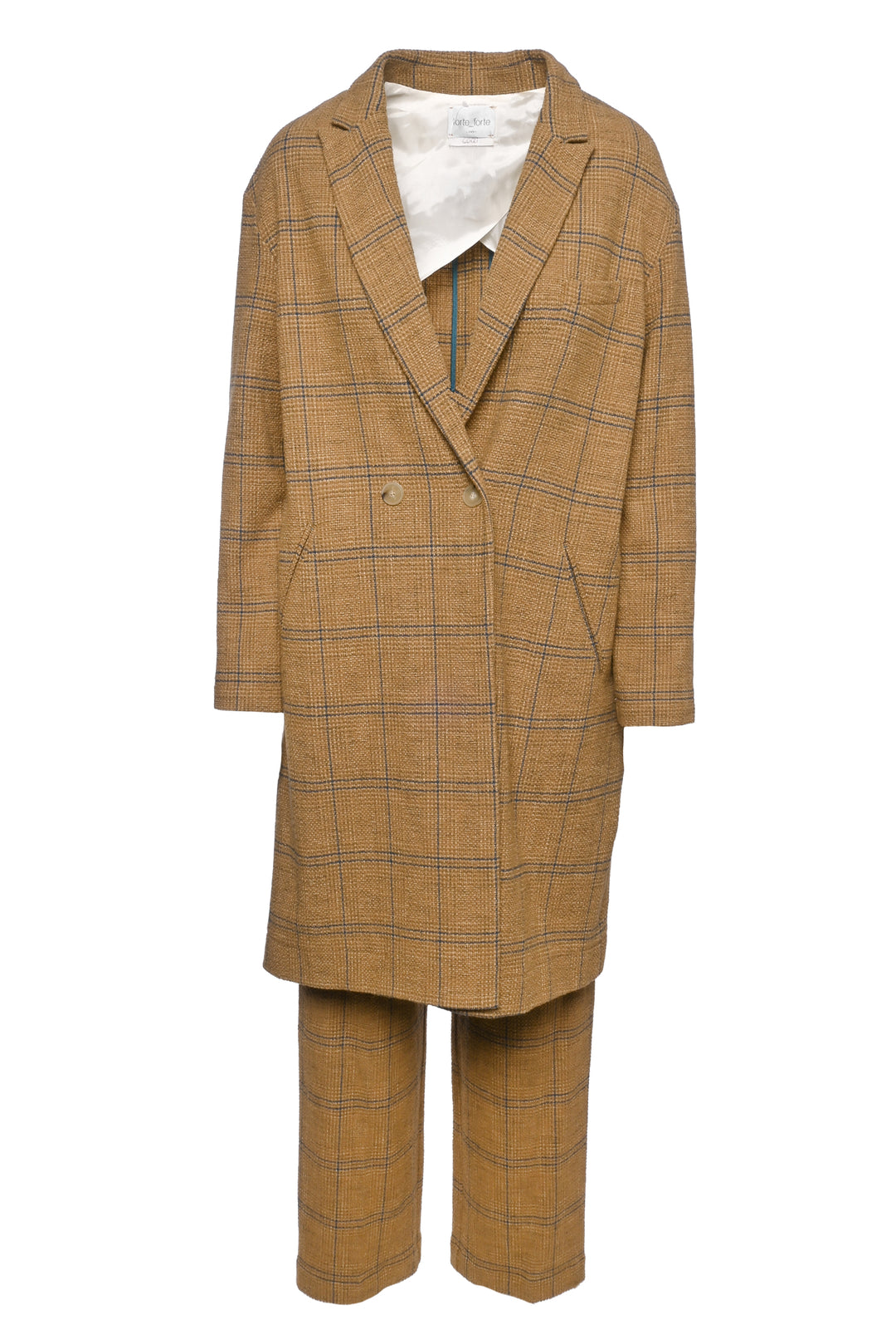 Forte_Forte Size 1 Glen Check Wool-Blend Coat & Pant Set