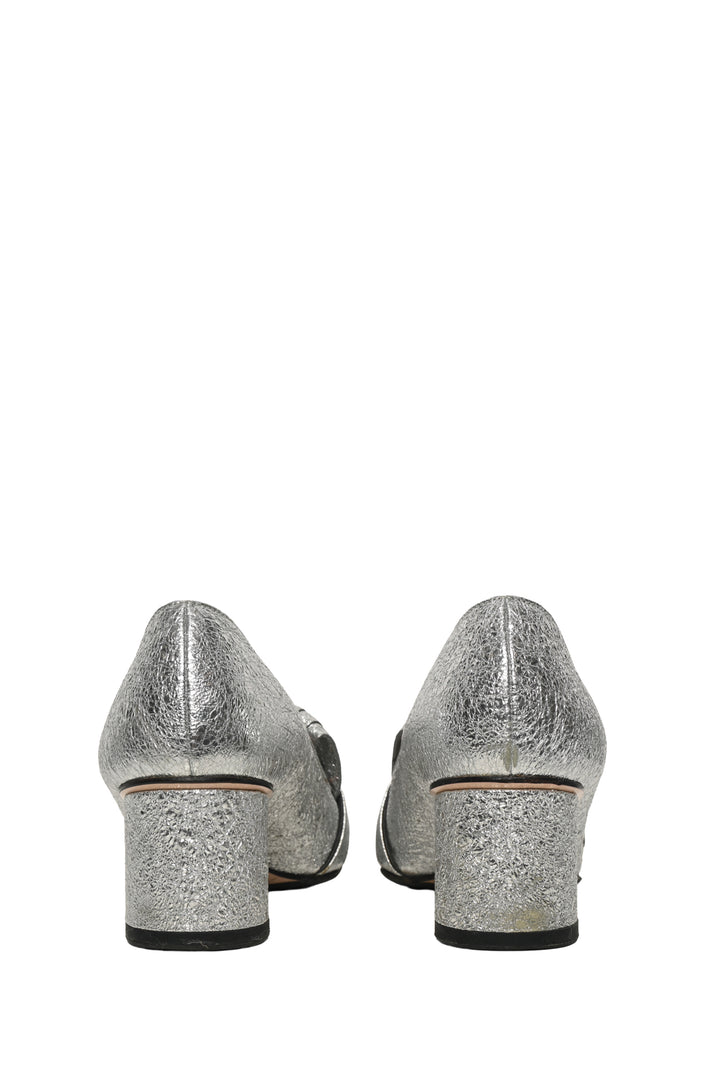 Gucci Size 40 Galassia GG Marmont Fringe Loafer Pumps
