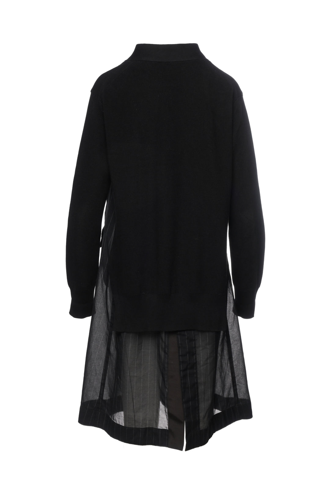 Sacai Size 3 Chalk Stripe x Knit Cardigan