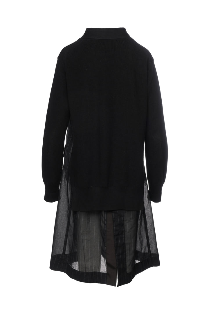 Sacai Size 3 Chalk Stripe x Knit Cardigan