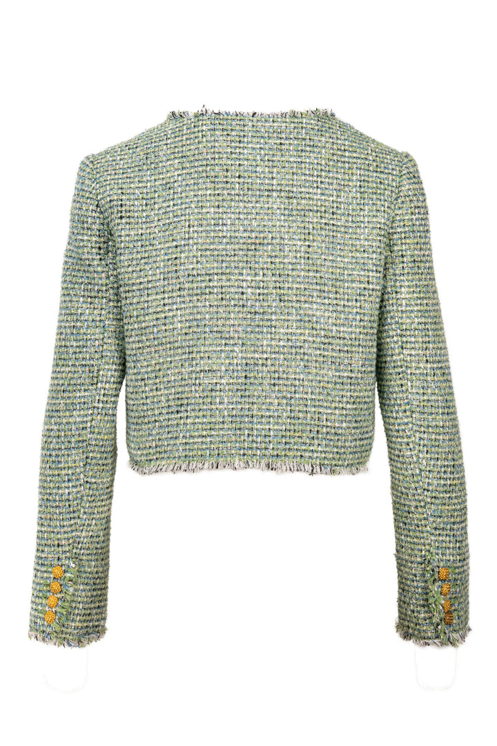 Self Portrait Size 2 Boucle Cropped Jacket