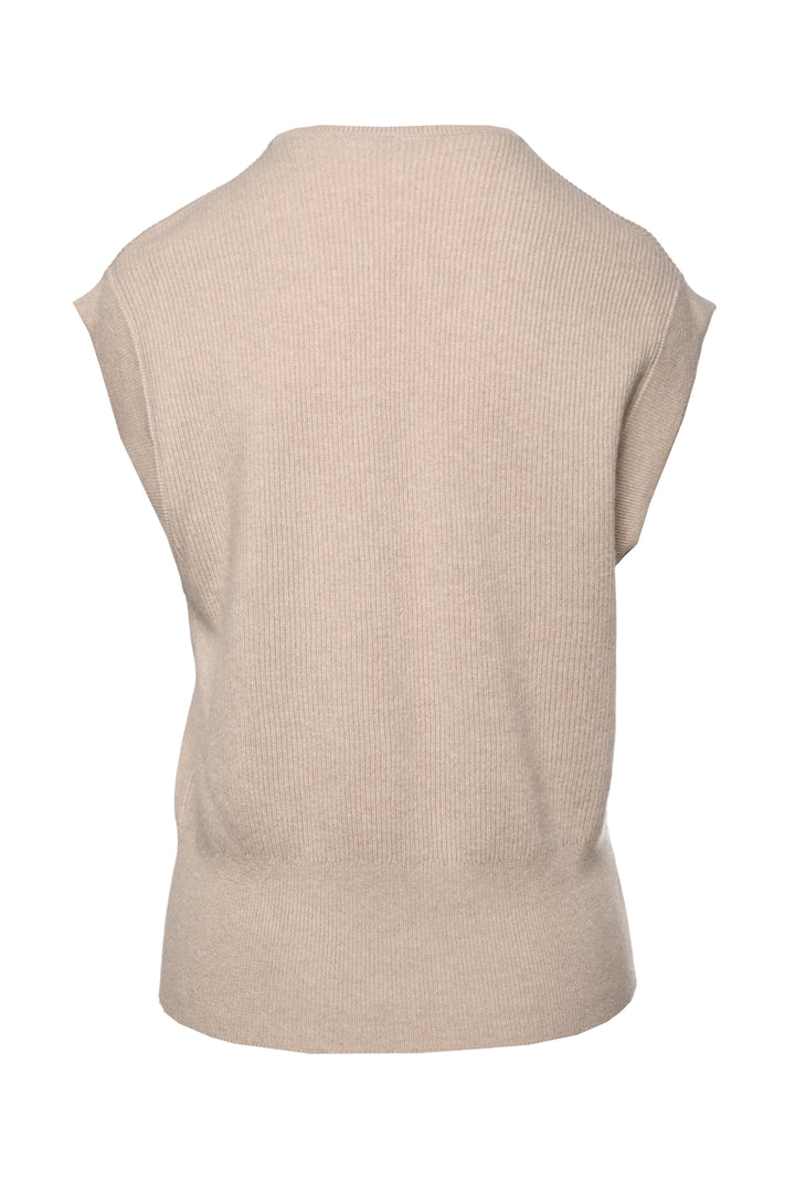 Brunello Cucinelli Size S Cashmere V Neck Embellished Sleeveless Sweater