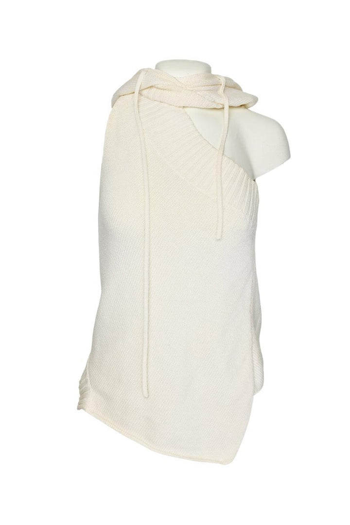 Monse Size S Asymmetrical Knit Hooded Sleeveless Sweater
