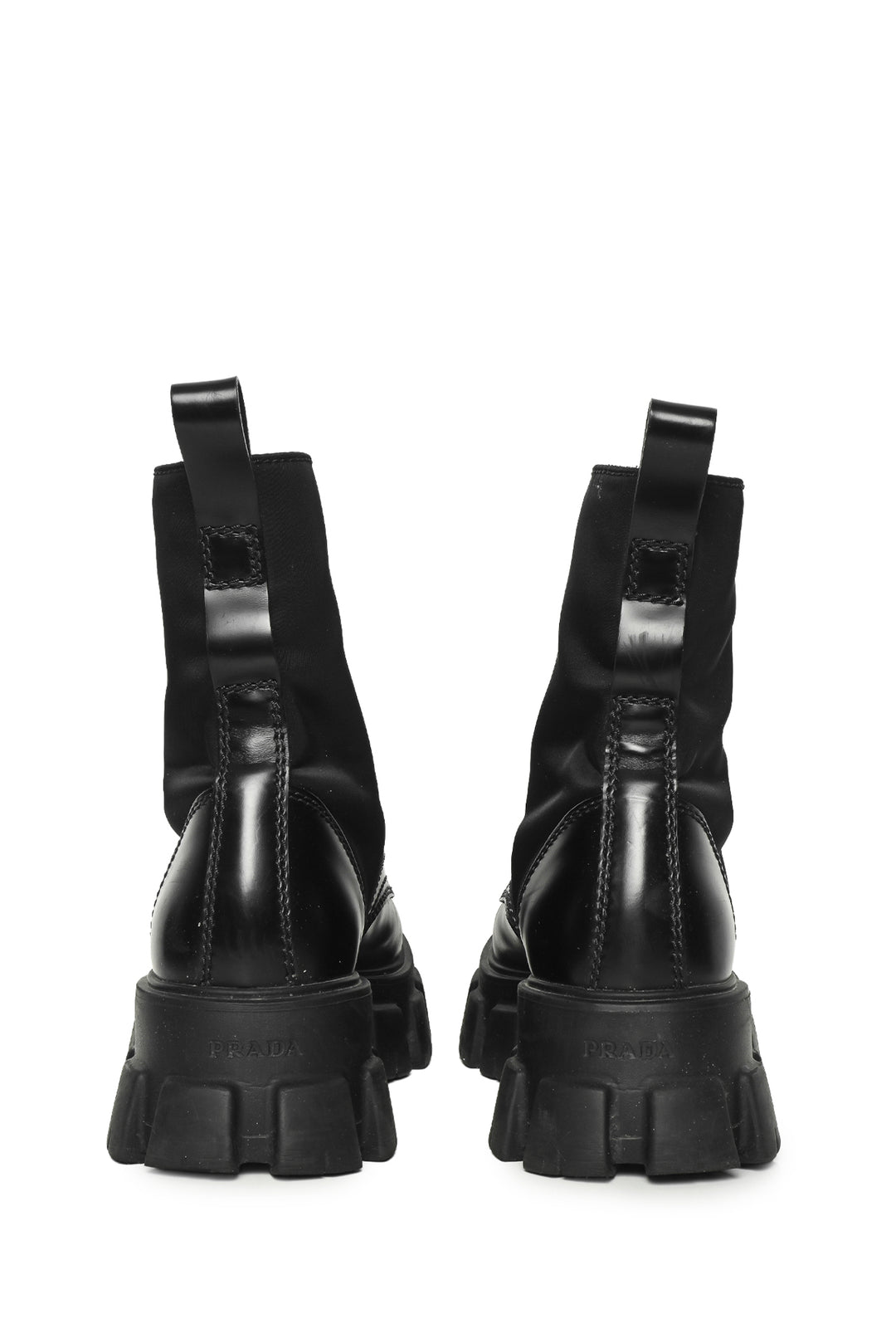Prada Size 8.5 Monolith Leather & Re-Nylon Boots