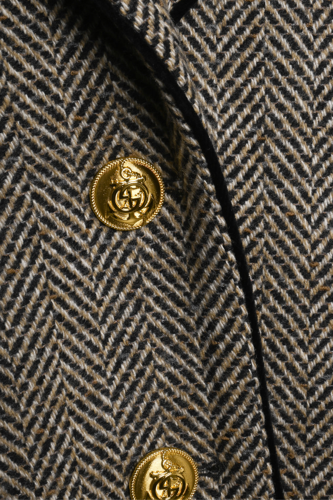 Gucci Size 44 Herringbone Wool Blend Jacket