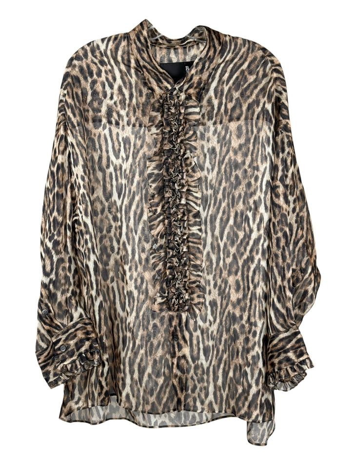 R13 Size XS Drop Neck Tuxedo Blouse