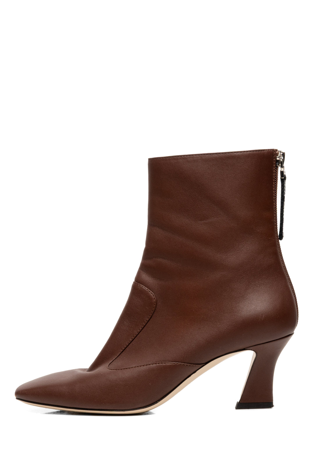 Fendi Size 35.5 Ffreedom Square-toe Leather Ankle Boots