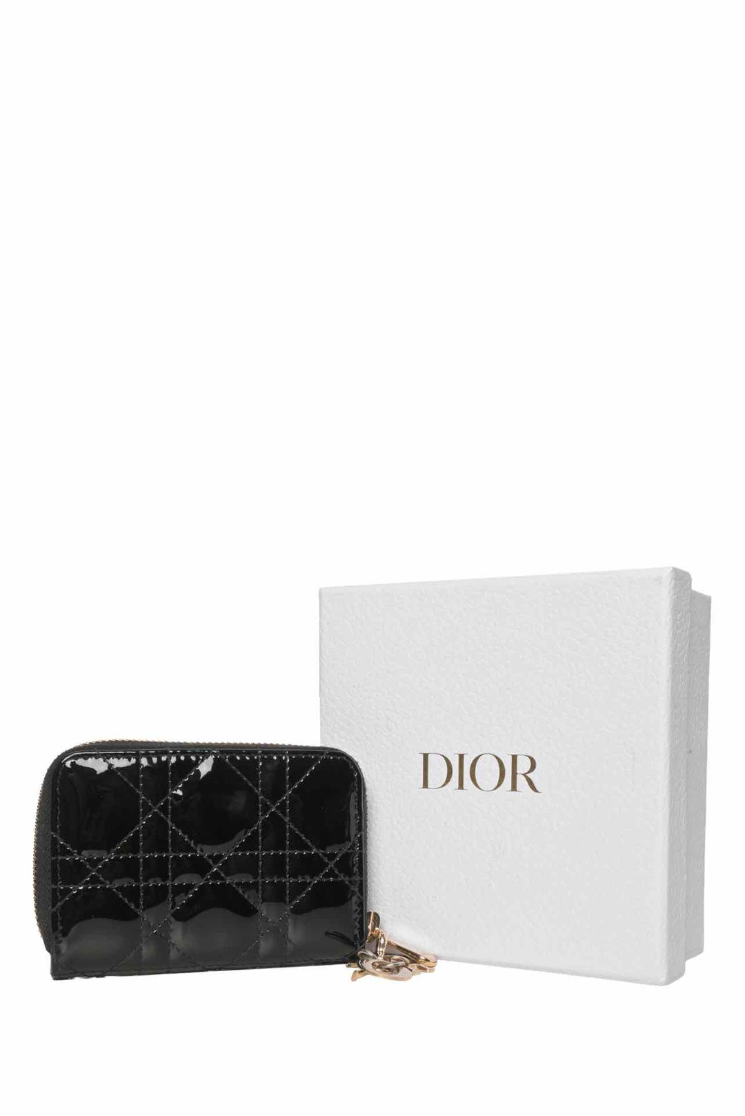 Dior Size 2023 Connage Quilted Patent Lady Dior Multicard Holder Wallet