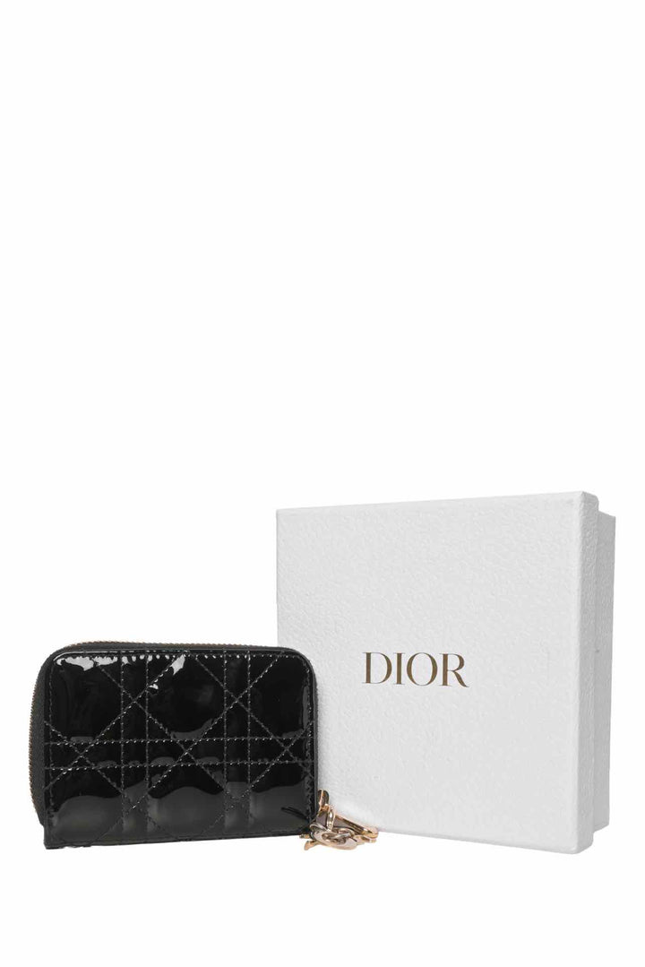 Dior Size 2023 Connage Quilted Patent Lady Dior Multicard Holder Wallet