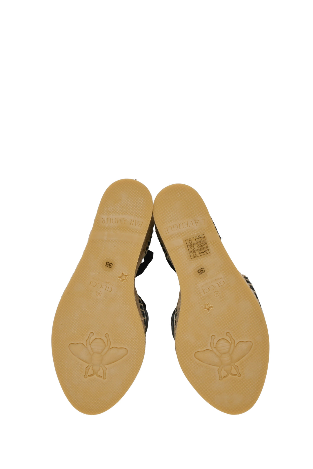 Gucci Size 35 Matelasse GG Marmont Ankle Wrap Platform Espadrille Wedges