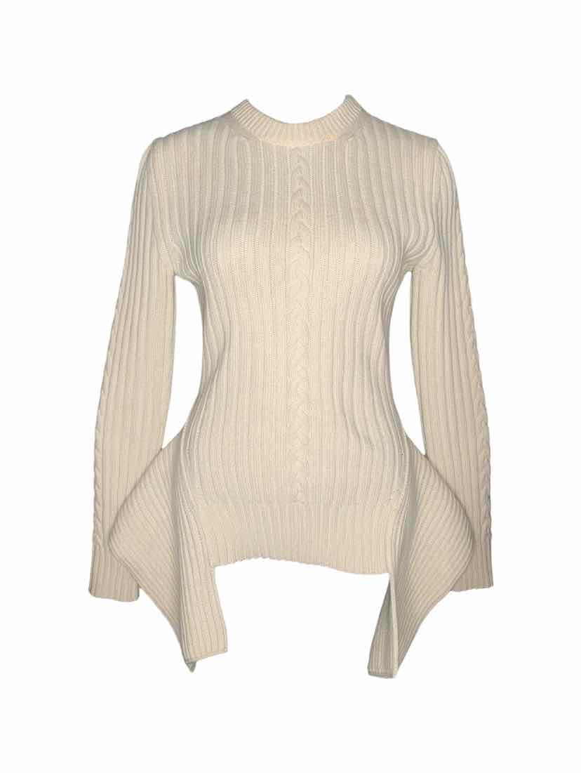 Alexander Mcqueen Size L Ribbed Cable Knit Sweater