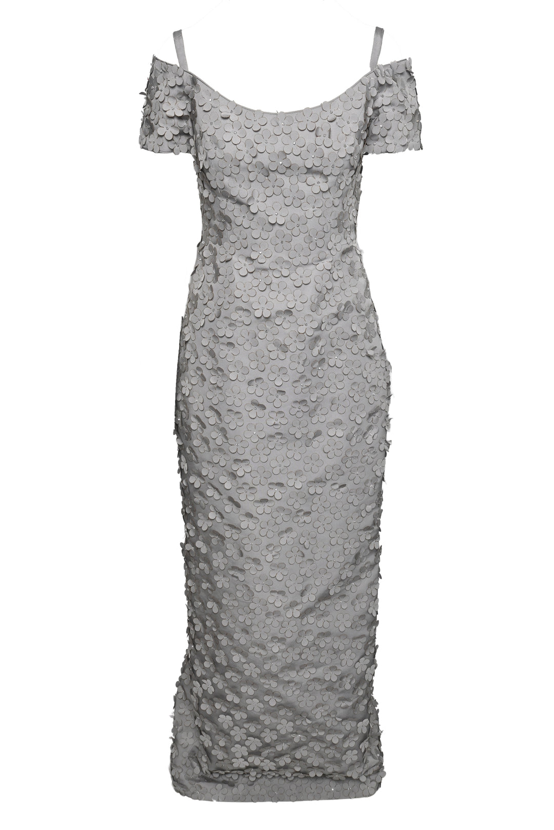 Catherine Regehr Size P Flower & Crystal Embellished Off The Shoulder Gown