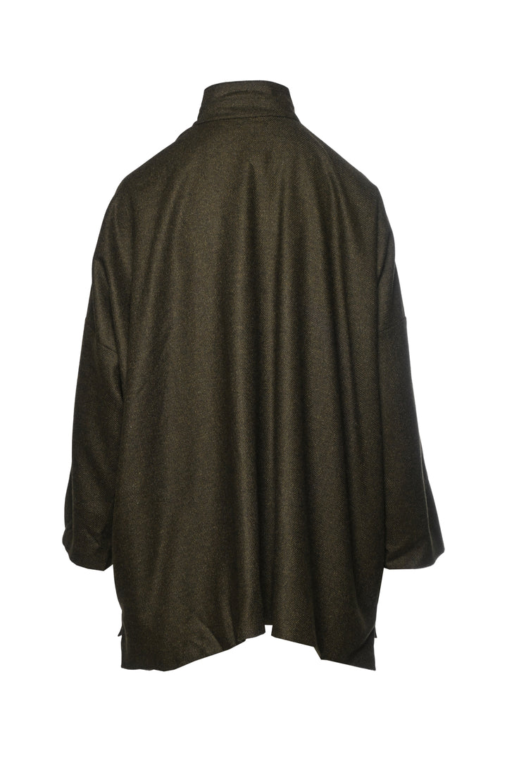 Eskandar Size 1 Wool-Silk Oversized Jacket