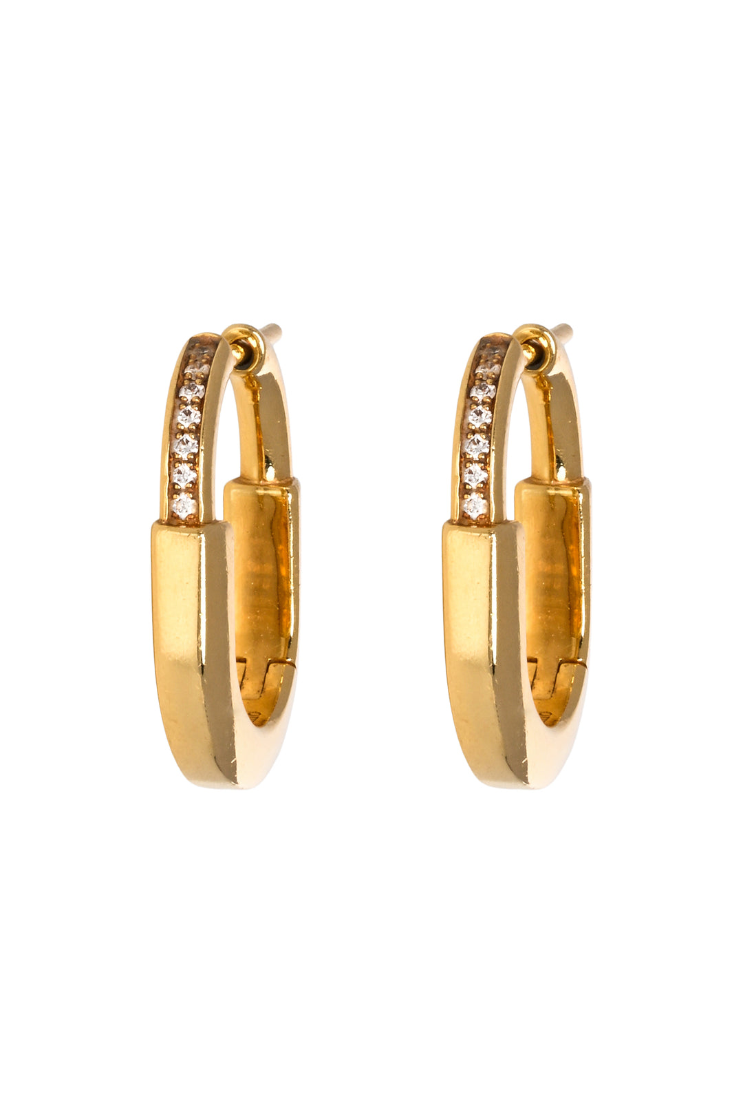 Tiffany & Co 18K Yellow Gold & Diamonds Lock Small Earrings