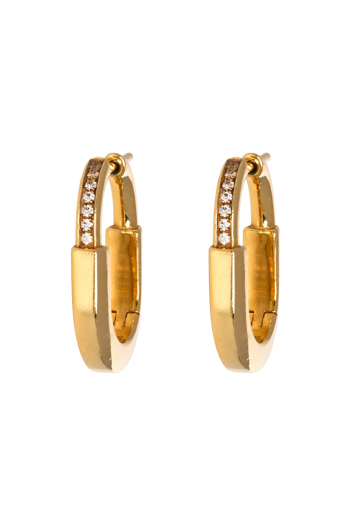 Tiffany & Co 18K Yellow Gold & Diamonds Lock Small Earrings