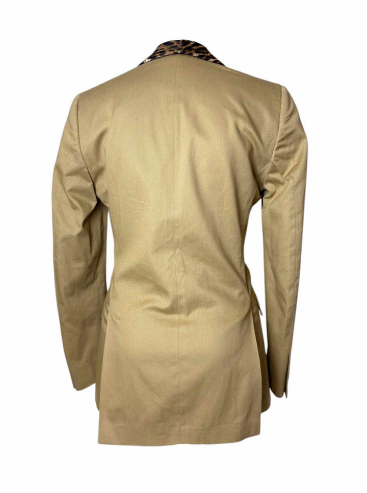 R13 Size XS Leopard Print Shawl Collar Cotton Blazer