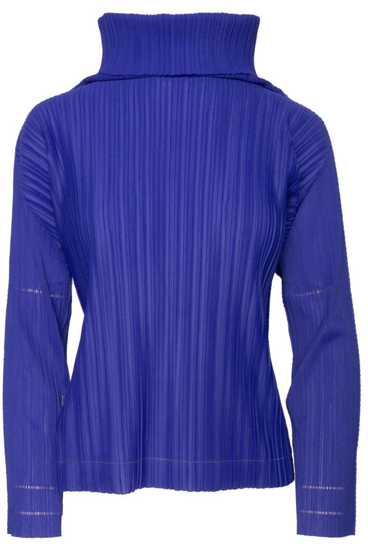 Pleats Please Size 3 Perforated Pleated Turtleneck Top
