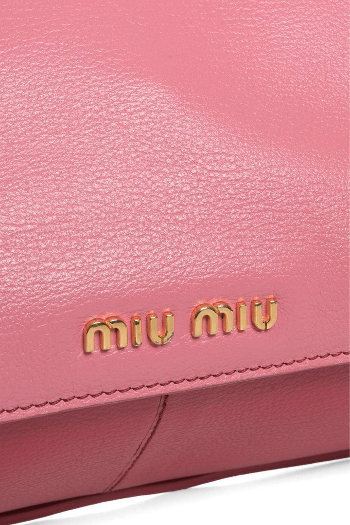 Miu Miu Two-tone Leather Buckle Tote