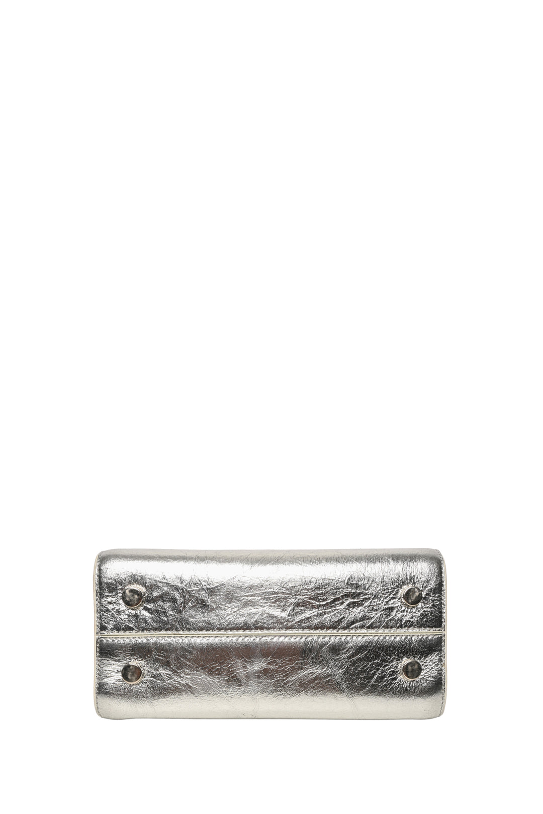 Dior Silver Crinkle Leather Diorever Mini Top Handle Bag