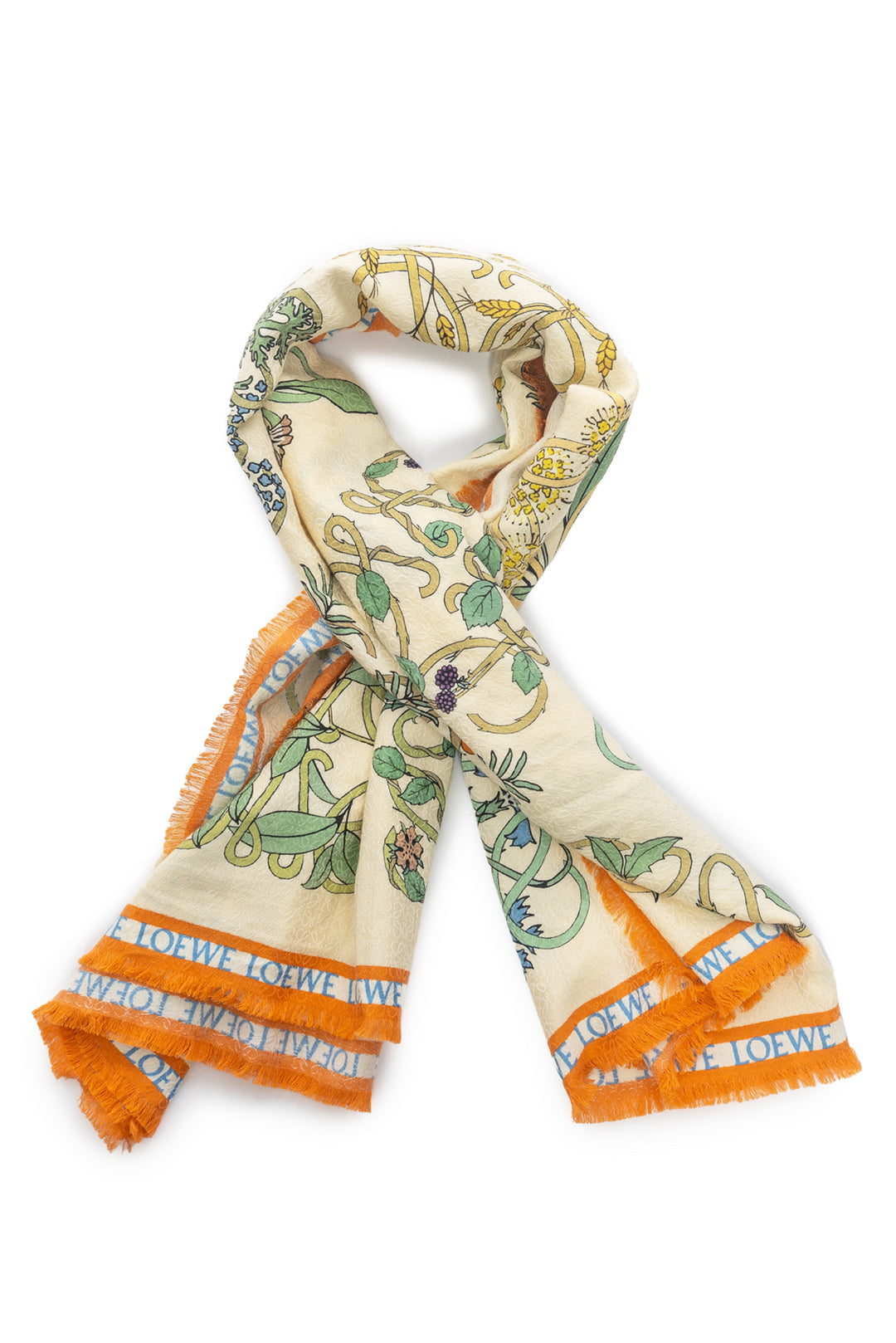 Loewe Herbarium Cotton, Wool & Silk Blend Square Scarf