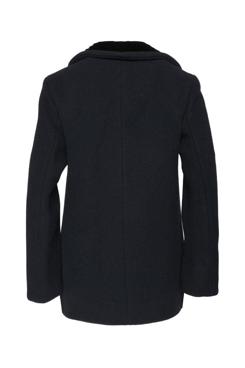 Sandro Size 34 Quilted Collar Wool Blend Coat