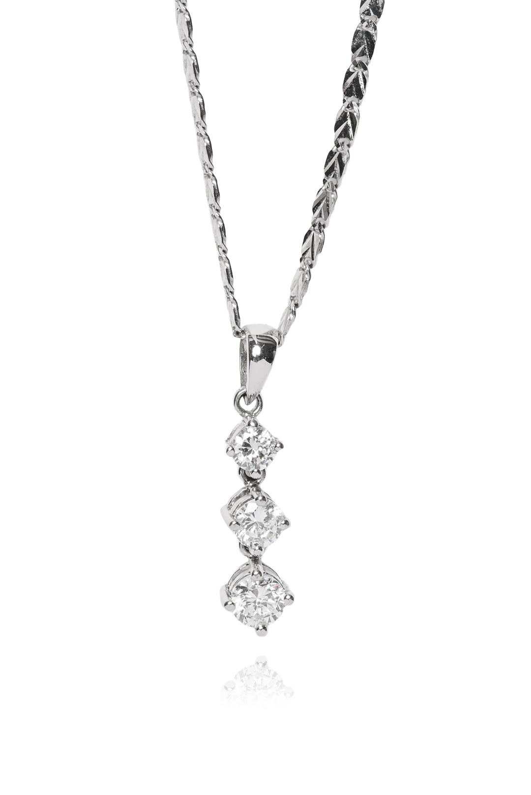 14KT White Gold & Cubic Zirconia Necklace