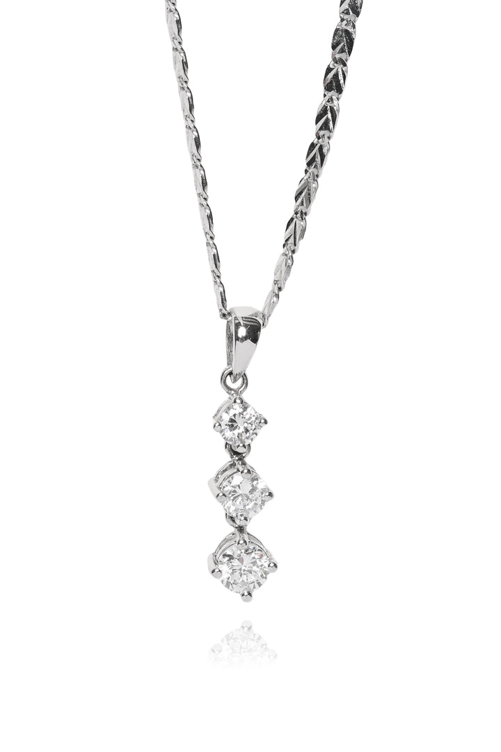 14KT White Gold & Cubic Zirconia Necklace