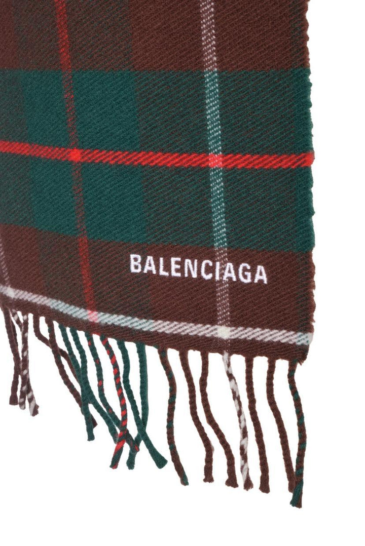 Balenciaga Check Hooded Scarf