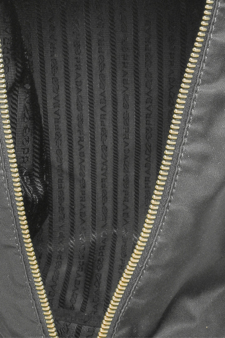 Prada Triangle Logo Nylon Boston Bag
