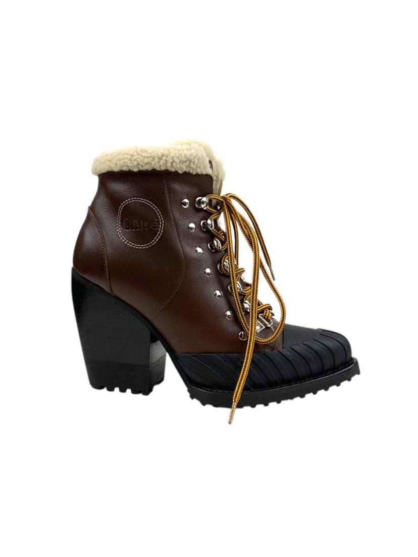 Chloe Size 37 Rylee Shearling Lined Ankle Boots