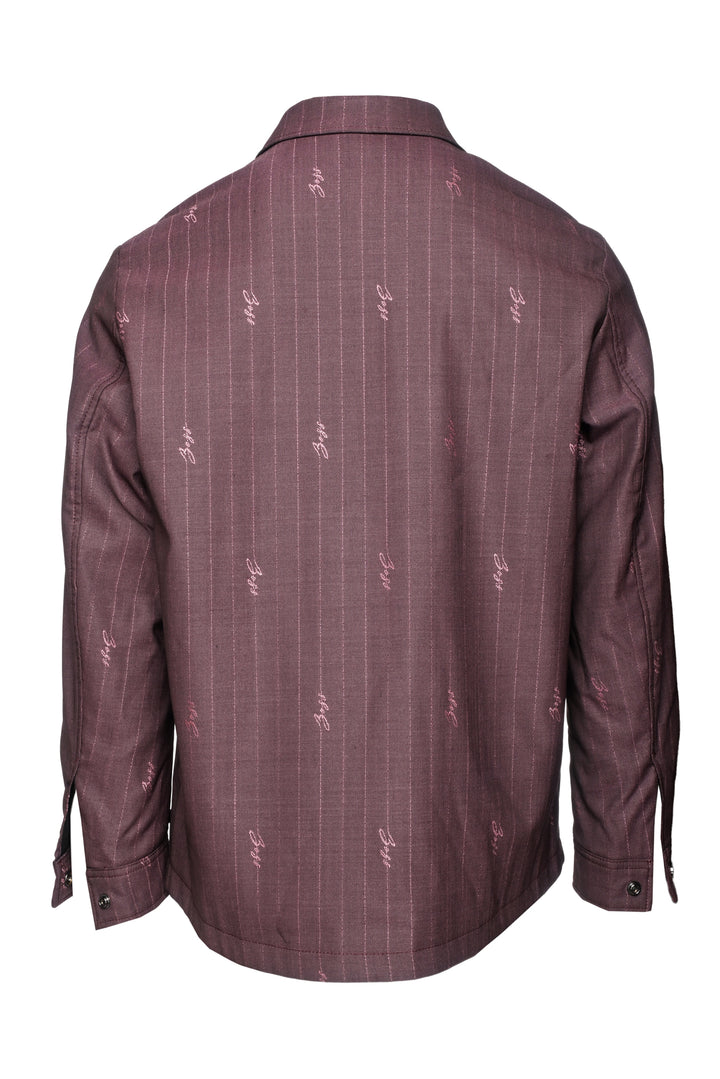 Boss Size 38 Men's Logo Pinstripe Carper Coach Jacket