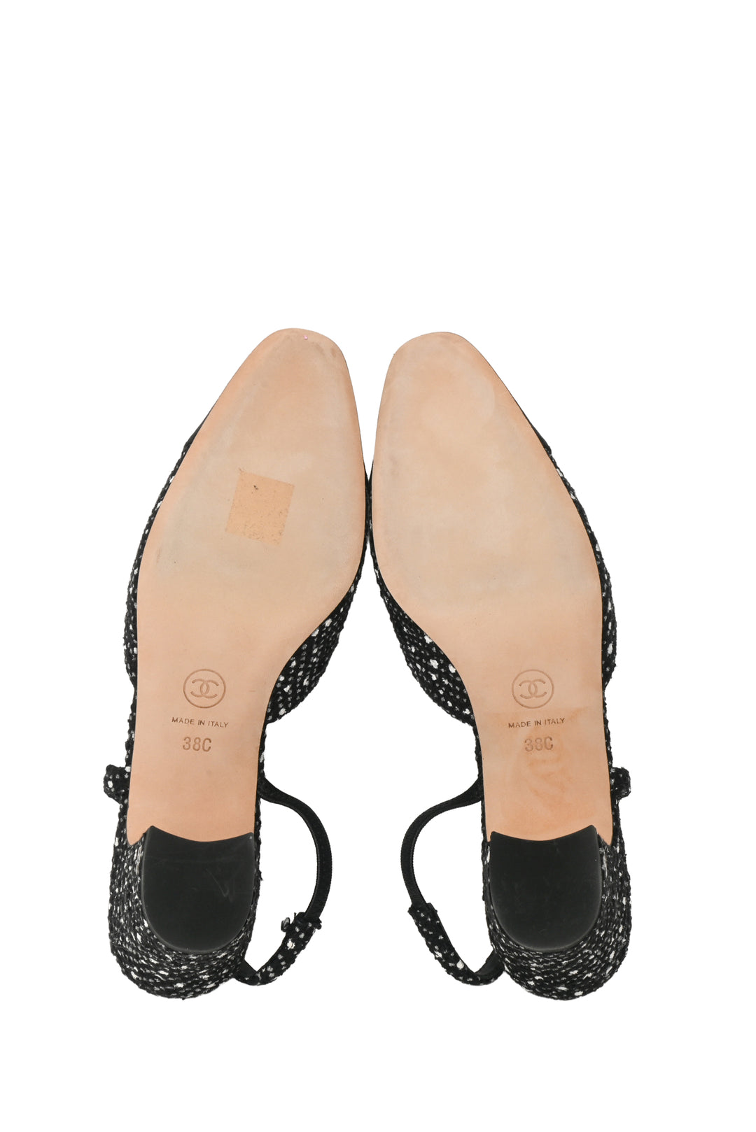 Chanel Size 38 Cap Toe Slingback Pumps