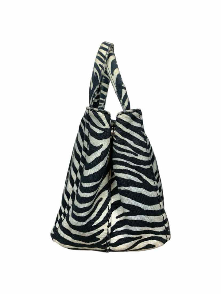 Prada Zebra Print Canapa Tote