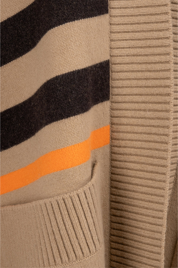 Burberry Size OS Logo Striped Wool & Cashmere Blend Poncho