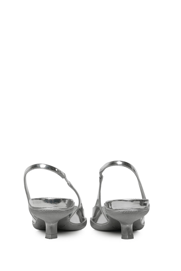 Prada Size 36 Triangle Logo Patent Leather Slingback Pumps