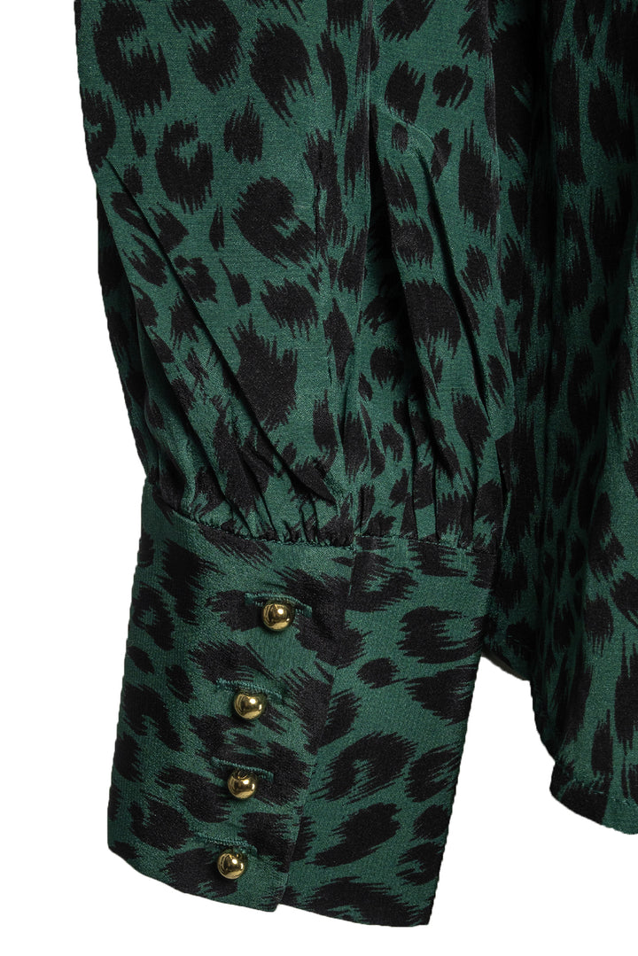 Zimmermann Size 3 Silk Leopard Print Long Sleeve Tops