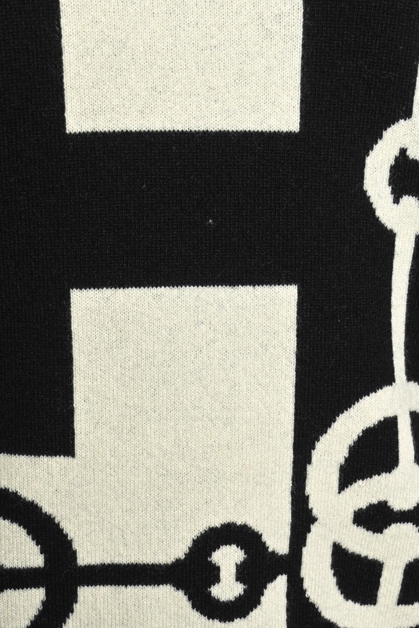 Hermes Size 34 "Cliquetis" Short-Sleeve Sweater
