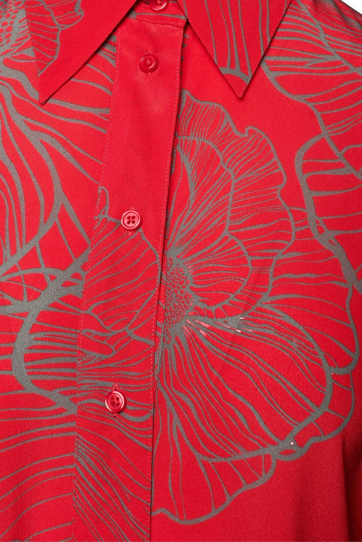 Lu Li Lina Size L Maxi Silk Shirt Dress