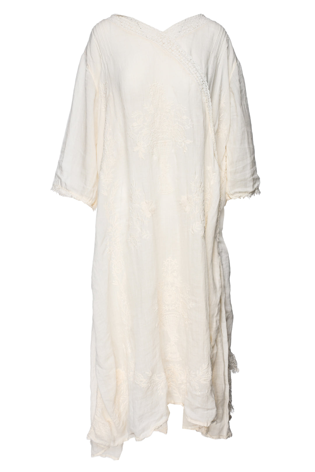 Magnolia Pearl Size OS Floral Embroidered Linen Dress