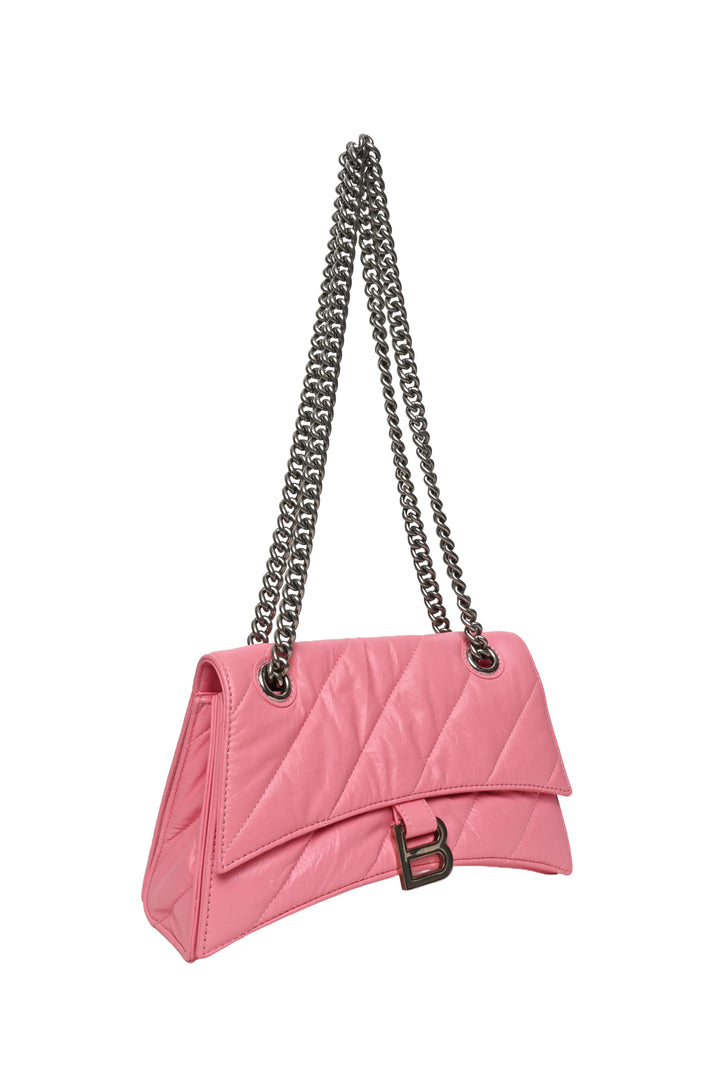 Balenciaga Calfskin Quilted Small Crush Chain Shoulder Bag