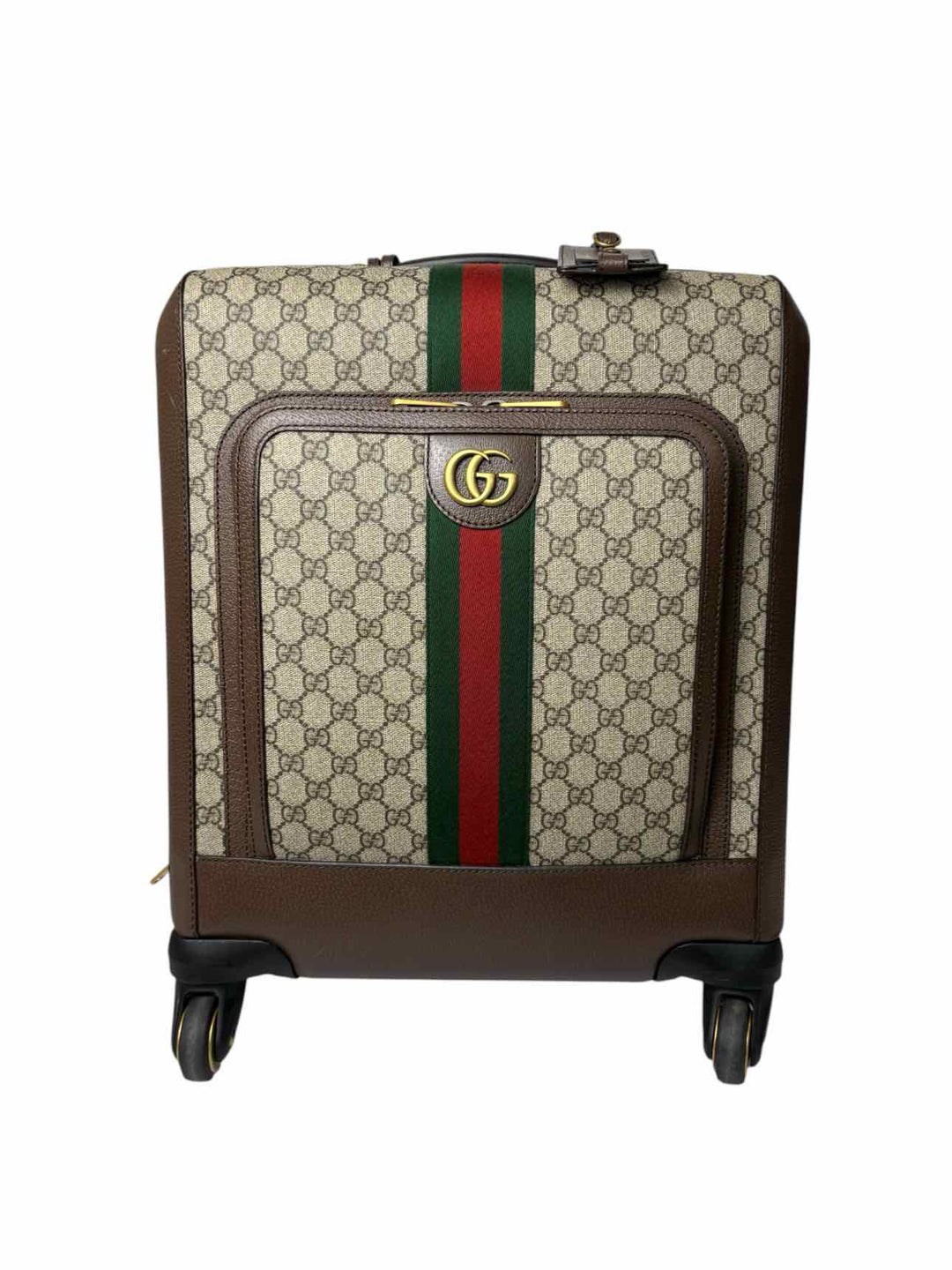 Gucci GG Supreme Web Carry On Rolling Travel Bag Luggage