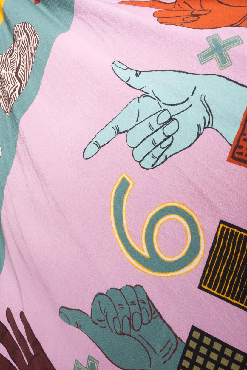 Valentino Size 40 Printed Silk Maxi Skirt