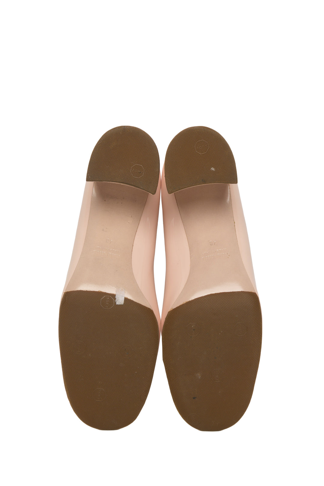 Miu Miu Size 40 Crystal Embellished Patent Leather Block Heel Pumps