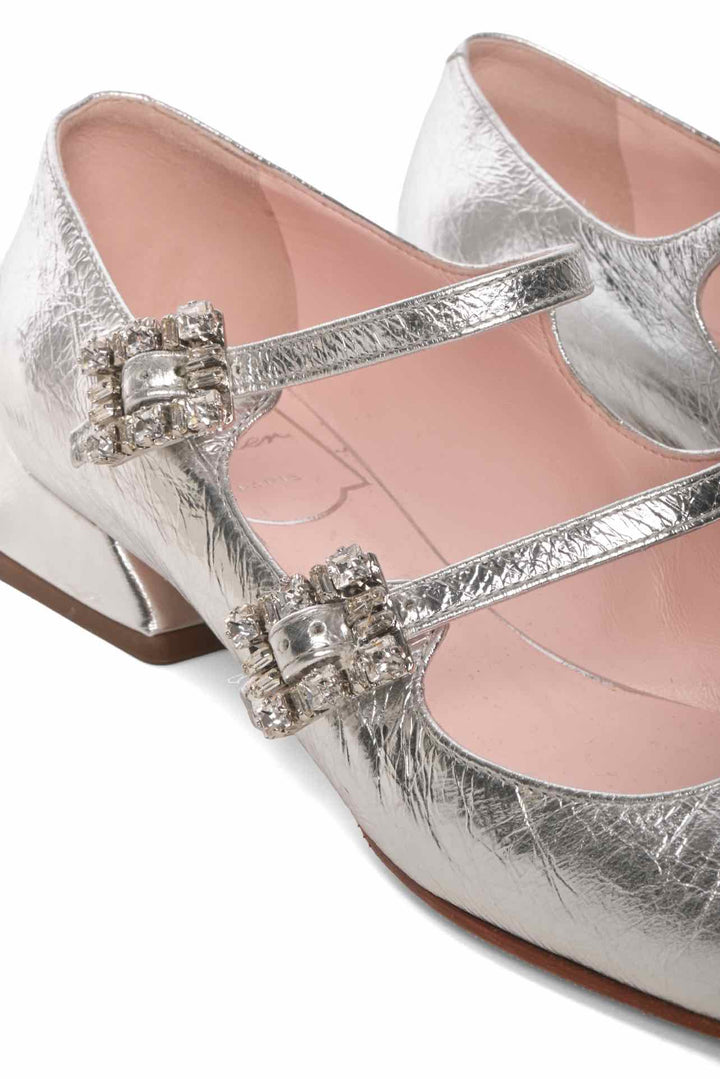 Roger Vivier Size 35.5 Mini TrÃ¨s Vivier Metallic Mary Jane Pumps