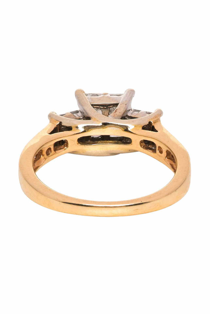 14K Yellow Gold & White Gold Diamond Size 6 Ring